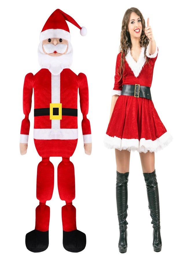 Silipull 3 ft Stuffed Santa Christmas Decoration Huge Red Plush Santa Claus Hang or Sit Decor for Holiday Party Home Decor and Birthday Gifts - Image 1